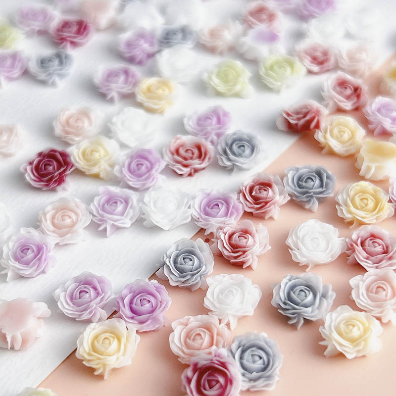 Resin Art Rose - 30 buah 8MM 3D akrilik bunga