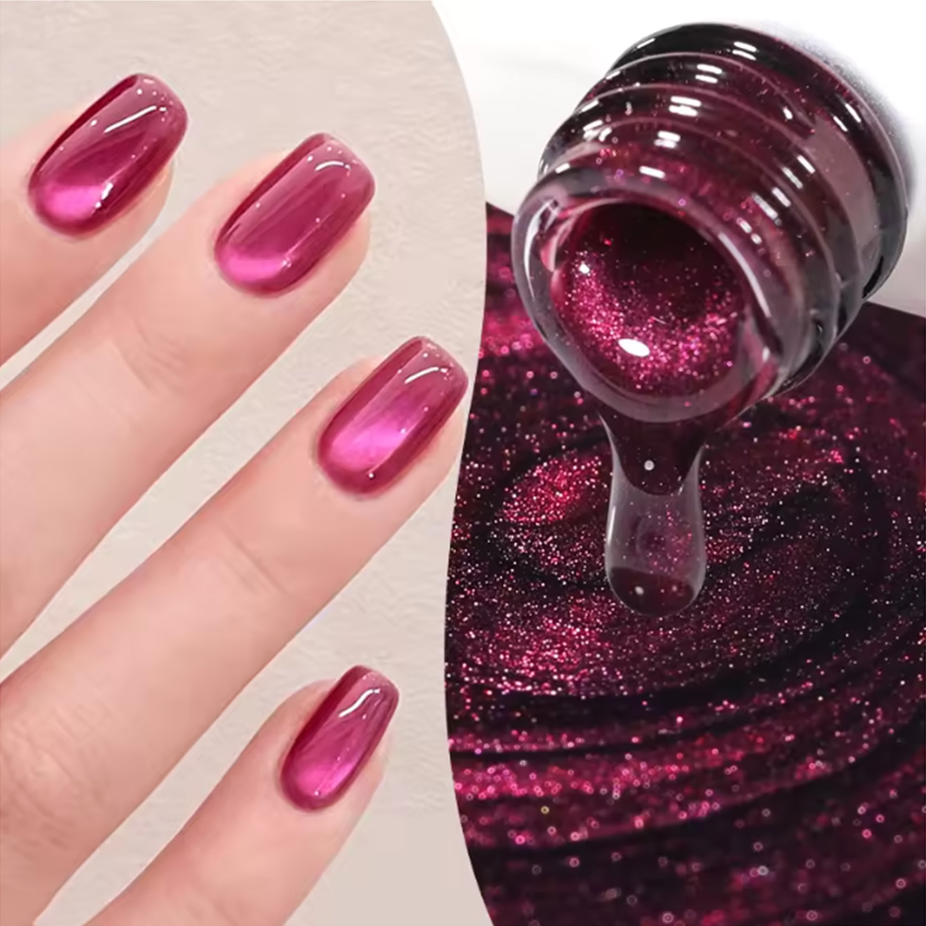 SHAKA 1pcs Cat Eye Gel Nail Po - Resin Art Rose ulasan dan harga