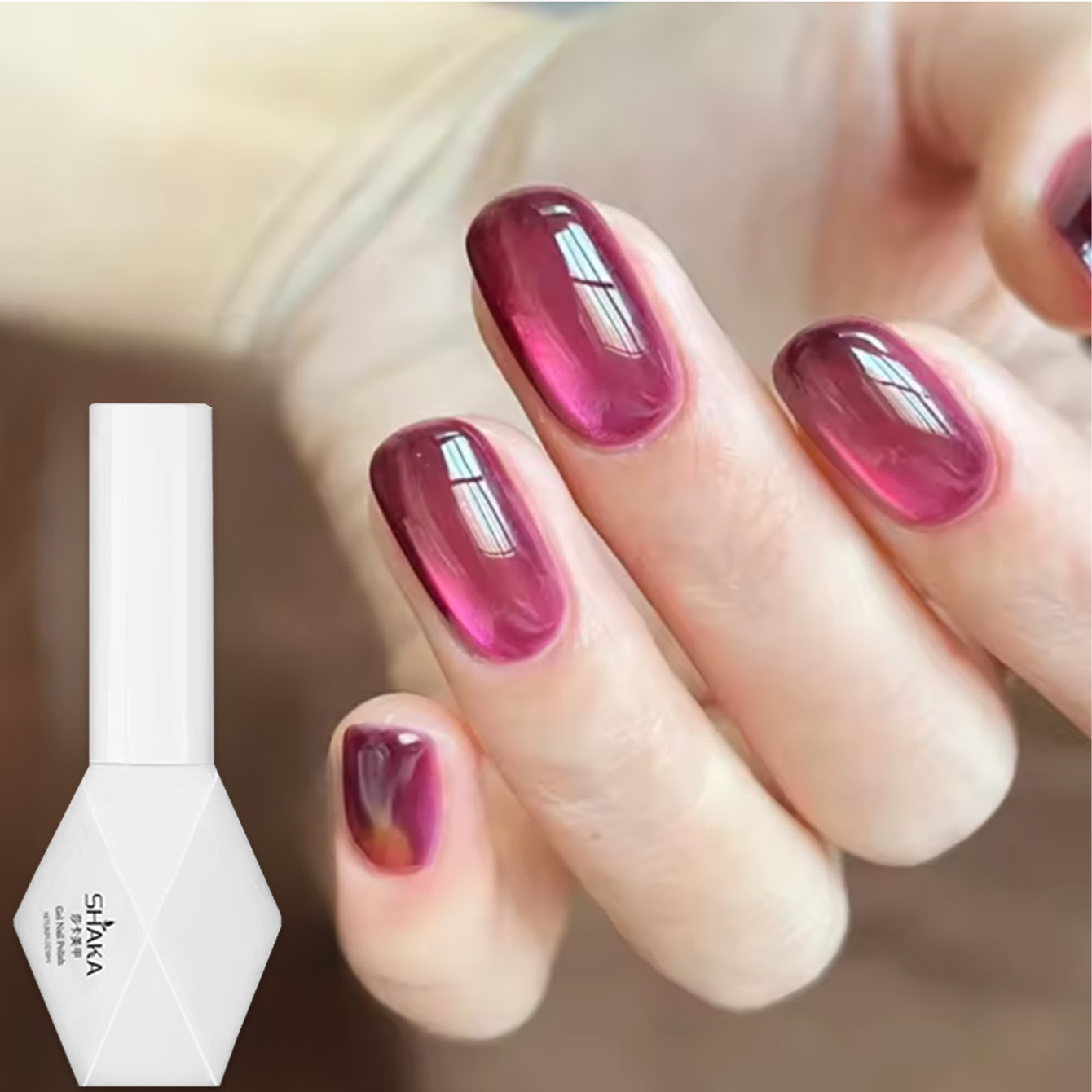 SHAKA 1pcs Cat Eye Gel Nail Po - Resin Art Rose ulasan dan harga