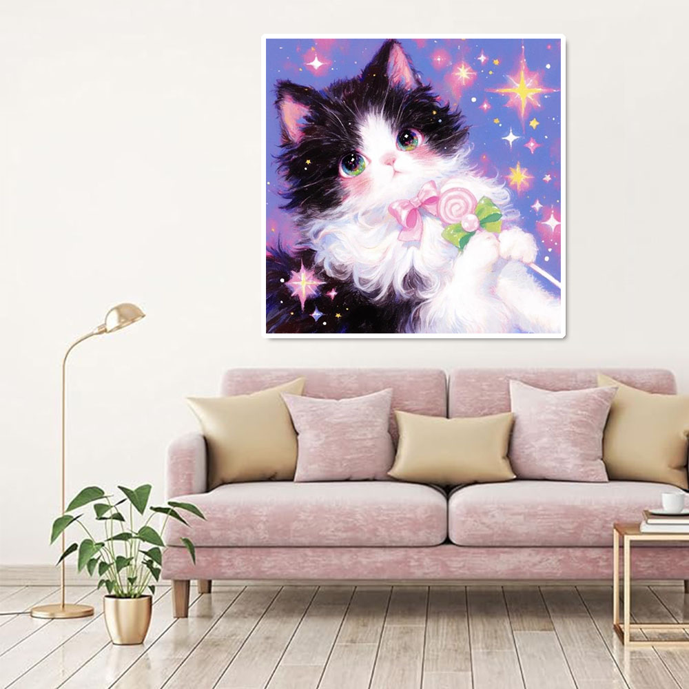 Lukisan Berlian AB Kucing Lucu - Resin Art Wallpaper ulasan dan harga
